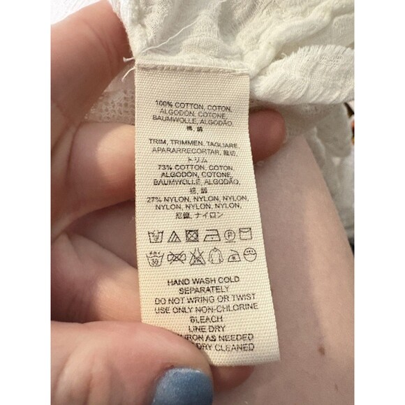 Free People Size L Oversized Cover Up Set Top and Shorts Lace White - Picture 10 of 11